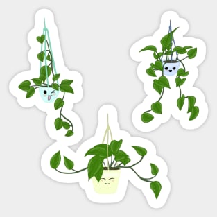 Hanging plant trio Sticker